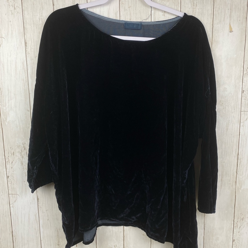CP SHADES Size XS Velvet Pullover Blouse Top Tunic Long Sleeve Lagenlook Relaxed
